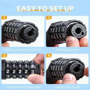 New Fashion Five Digit Password Motorcycle Steel <b>Cable</b> Frame <b>Lock</b> 1.2m Safety Anti-theft Bike <b>Lock</b> - Product Image 3