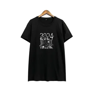 하이 스트리트 사용자 정의 빈 블랙 티 dtg 인쇄 그래픽 면 폴리 에스테르 t 셔츠 300 gsm O-넥 정사이즈 스타일 셔츠