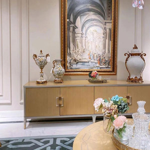 Tủ Tivi Gỗ Caracole Cao Cấp Phong Cách <span class=keywords><strong>Rustic</strong></span> Sang Trọng Với Veneer Gỗ Tự Nhiên Cho Phòng Khách - Tủ Đựng Đồ Truyền Thông Show Time - Product Image 4