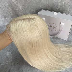 Toupee de Cabello Humano con Frente de Encaje 8x10 # Postizo de Cabello Rubio de Alta Calidad, Listo para Enviar, con Línea de Cabello Invisible, para Mujeres - Product Image 2