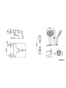 ฝักบัวทองแดง K-75522T-4-CP ลิเซ่ชุดฝักบัวติดผนังทันสมัยและเรียบง่าย อ่างอาบน้ำน้ำร้อนและน้ำเย็น - Product Image 3