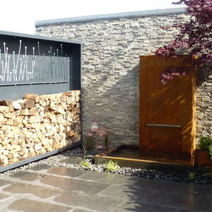 Fontaine d'eau en acier corten sur mesure, rouge rouillé, résistante aux intempéries, cascade extérieure, jardin, élément d'eau personnalisé pour - Product Image 4