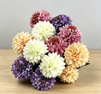 Fleurs artificielles en soie Camélia faites à la main Snail Garden, lot de 12, 4 couleurs, avec cordelette + carte de vœux, grand format pour mariage et Thanksgiving