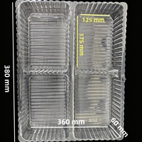 Barquette en blister empilable transparente en PET sur mesure pour biscuits et snacks, matériau de qualité alimentaire avec structure anti-écrasement pour la logistique
