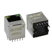 XW-ETLINK XWRJ-1108A2010 1 Portlu 5G/10G RJ45 Dişi PCB Jakı 90 Derece Dikey Ethernet Konektörü 1.5A 125V