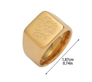 Bagues arabes gravées personnalisées en acier inoxydable, bagues islamiques pour l'Aïd, cadeau musulman, <span class=keywords><strong>bague</strong></span> <span class=keywords><strong>Allah</strong></span> islamique - Product Image 2