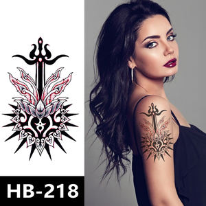 Tatuaje Temporal Impermeable de Medio Brazo con Diseño de Calavera de Dragón en <span class=keywords><strong>Rojo</strong></span> y Negro - Product Image 5