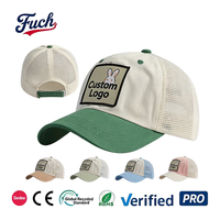 Gorra Trucker de Malla con Bloques de Color al por Mayor, Parche Tejido Personalizado, Múltiples Colores Pastel, Transpirable, para Verano y Protección Solar