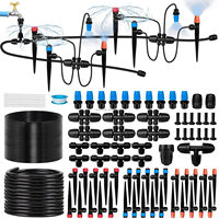 Système d'irrigation goutte à goutte de 230 pieds avec 40 buses émettrices, kit d'arrosage de jardin avec raccords de tuyau de 1/2" et 1/4" pour plantes de jardin