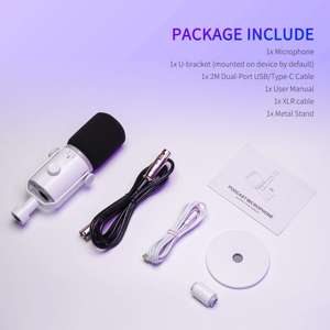 FEELWORLD PM1 Micrófono USB para <span class=keywords><strong>Live</strong></span> Streaming, Precio de Fábrica, Incluye Soporte de Metal y Cable XLR, Tecla Multifunción - Product Image 6