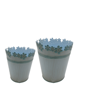 Grande couronne <span class=keywords><strong>en</strong></span> métal de <span class=keywords><strong>zinc</strong></span> pour jardin, pot de fleurs décoratif, <span class=keywords><strong>jardinière</strong></span>, personnalisé avec logo imprimé, couleur blanche, cm - Product Image 6