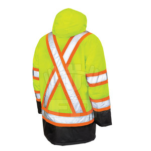 เสื้อแจ็กเก็ตนักบิน Hi VIS สำหรับผู้ชาย, เสื้อแจ็กเก็ตนิรภัยสำหรับทำงานทำงานสะท้อนแสงสองสีระบายอากาศได้ดี - Product Image 2