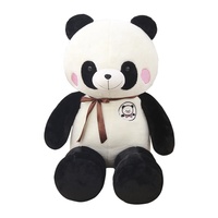 Grand ours en peluche panda avec nœud papillon brodé, coussin doux pour dormir, cadeau de Noël pour enfants