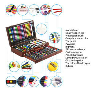 130pcs Kids Art Set acquerello Art Box <span class=keywords><strong>pastelli</strong></span> <span class=keywords><strong>matite</strong></span> <span class=keywords><strong>colorate</strong></span> pennarelli penna matita colorata Set da disegno per bambini - Product Image 2