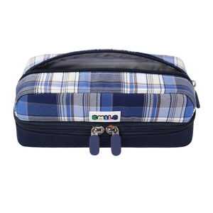 Primary And Secondary Students Pencil Box Office Culture Stationery Bag Plaid Pencil <b>Pouch</b> Custom Double Layer Simple - Product Image 2