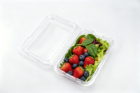 Boîte en plastique jetable multi-usages écologique, emballage en clamshell transparent pour salade, fruits, légumes, aliments