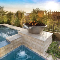 Fontaine décorative pour piscine de jardin, foyer à gaz en acier inoxydable, foyer au propane, fontaine décorative, cascade