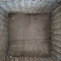 Panier carré doublé de très bonne qualité, en osier, pour le bois de chauffage, panier de rangement pour bûches en osier avec roulettes
