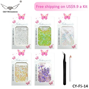 Cristales de Vidrio para Decoración de Uñas, Diseño Plano, Pedrería de Fantasía para Uñas, <span class=keywords><strong>Cristal</strong></span> para Uñas, Envío Gratuito, Venta al por Mayor - Product Image 5