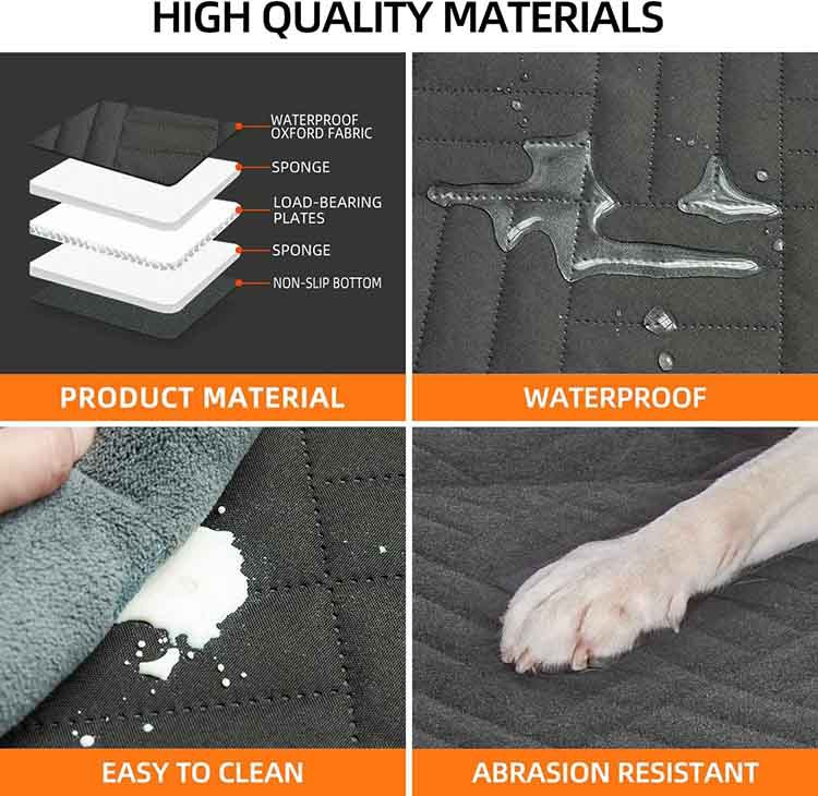 Xuanming PetGuard Pro Dog Car Seat | Leather Back Seat Extender with Cup Holder | Pet Travel Safety