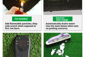 Césped <span class=keywords><strong>Artificial</strong></span> Blanco Personalizable, Césped Sintético de Polietileno de Alta Densidad para Interiores/Exteriores - Product Image 6