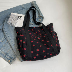 Custom Logo New Womens Corduroy Tote <b>Bag</b> <b>Large</b> Capacity Ladies <b>Shopping</b> Beach Shoulder Cute Tote <b>Bags</b> - Product Image 5