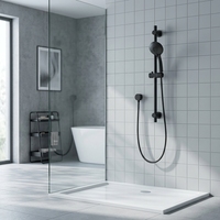 Filigrane Wels accessoires de douche noir robinets de mélangeur de bain robinet de douche à poignée avec barre coulissante