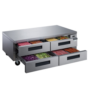 Base de <span class=keywords><strong>Réfrigérateur</strong></span> pour Chef avec Tiroirs Commerciaux - 36/48/52/60/72 Pouces en Acier Inoxydable - Table de Travail Réfrigérée pour Cuisine - Équipement de Cuisine - Product Image 3