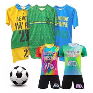 Set seragam sepak bola anak dewasa, 100% poliester bendera sepak bola - Product Image 2