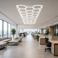 Plafonnier LED modulaire hexagonal encastré pour bureau, hall d'hôtel, intérieur