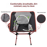 Chaise pliante portable d'extérieur en alliage d'aluminium, chaise lune, chaise de pêche, chaise de camping, chaise de barbecue, chaise de voyage autonome avec dossier latéral