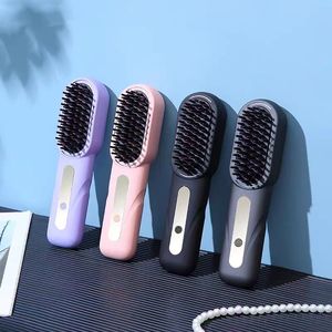 Brosse lissante sans fil rechargeable par USB, chauffage PTC, poignée en plastique, plusieurs options de couleurs - Product Image 1