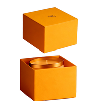 Cajas Rígidas Cuadradas Naranjas con Logotipo Personalizado, Empaque de Regalo de Lujo para Velas en Frasco, Cajas de Cartón Premium para Velas