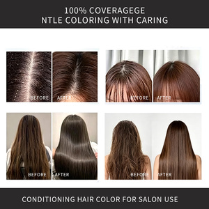 Crème colorante capillaire noire naturelle, couvrance totale, longue durée, brillance lisse, hydratante, formule douce, salon OEM ODM - Product Image 4