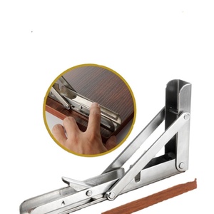 Standard Stainless Steel 201 3mm Thick Polished <b>Folding</b> Triangle Shelf Bracket Furniture Hardware - Product Image 5