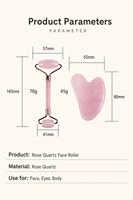 Rouleau facial et ensemble Gua Sha en quartz rose naturel, outils de massage en cristal rose pour le visage, le corps et le dos, instrument de soin de la peau