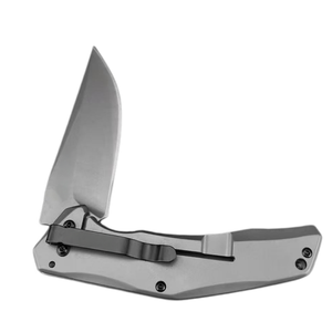Couteau de poche pliant en acier 8Cr13MoV, lame à pointe tombante, manche en acier inoxydable, incrustation en fibre de carbone, ouverture par flipper, EDC, camping, OEM - Product Image 6