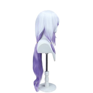 Jeu Honkai: Star Rail Black Swan <span class=keywords><strong>Cosplay</strong></span> Perruque longue et droite en cheveux blancs et violets GAHC-008 - Product Image 4