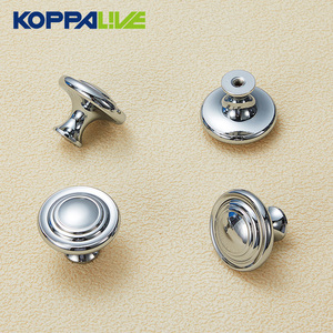 Boutons de meuble modernes en laiton massif chromé Poignées de placard de luxe français Quincaillerie de meuble argentée Tiroir Accessoires de cuisine - Product Image 6