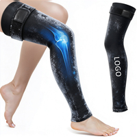 Bingyuan 75x25cm Enveloppe de glace pour thérapie chaude et froide, Manchon de glace 360 pour jambe, Soulagement des gonflements post-opératoires et des douleurs arthritiques