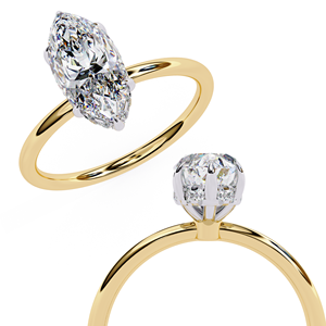 แหวนหมั้นเพชรทรงบริลเลียนต์ทองคำแท้ 18K สำหรับผู้หญิง เพชรเพาะเลี้ยงในห้องปฏิบัติการ รับรองโดย IGI ชุบโรเดียม เพชรหรูหรา VBR JEWELS - Product Image 6