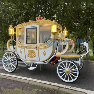 รถม้าไฟฟ้าสำหรับงานแต่งงาน รุ่น Zhenda OEM ปี 2026 สีทอง ประดับตกแต่งอย่างหรูหรา สำหรับการขนส่งพิเศษ - Product Image 5