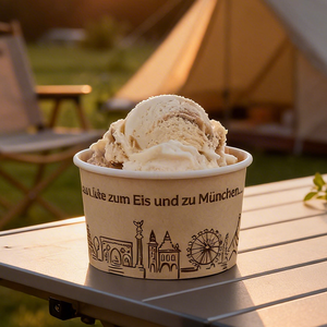 Custom Eco Friendly 2oz 3oz 4oz 5oz Pudding <b>Takeaway</b> Dessert <b>Container</b> Tub Disposable Packaging Paper Ice Cream Paper Cup - Product Image 1