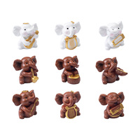 Figurines d'animaux en résine miniatures, éléphant jouant de la musique, décorations pour jardin féerique, tableau de bord de voiture, décoration de bureau, vente chaude