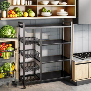 Estante organizador de cocina de acero inoxidable de Metal multifuncional, soporte para estufa de microondas, cesta de almacenamiento de verduras y frutas - Product Image 4