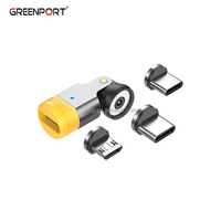 Adaptateur de chargeur Mini USB-C |   Adaptateur convertisseur magnétique DC de type C à type C et IOS et micro USB pour câble de téléphone à rotation 540°