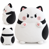 Coussin en peluche personnalisé en forme d'animal mignon, rond, en forme de chat, super doux, rembourré en coton PP, pour le repos ou la décoration