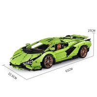 MOULD KING-Blocs de construction Lamborghining 13057 vert pour enfants et adultes, jouets électroniques, style bricolage