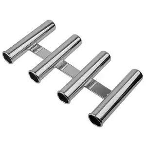 POWER MARINE Boat Fishing Rail Mount Accessories AISI316 Stainless Steel 4 Way Fishing Rod Holder
