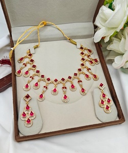 Indian Fancy Traditional Kundan & Drop Gold Tone Kundan Pearl Choker Necklace Earrings Set With for Women and Girls - Product Image 1